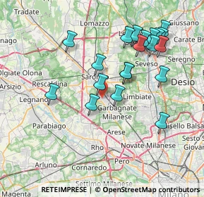 Mappa 21042 Caronno Pertusella VA, Italia (7.6075)