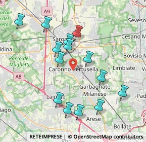 Mappa 21042 Caronno Pertusella VA, Italia (3.885)