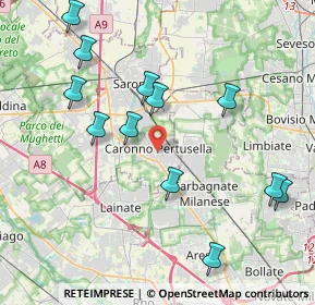 Mappa 21042 Caronno Pertusella VA, Italia (4.3275)