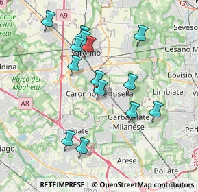 Mappa 21042 Caronno Pertusella VA, Italia (3.555)