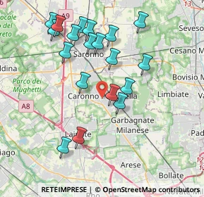 Mappa 21042 Caronno Pertusella VA, Italia (3.87)