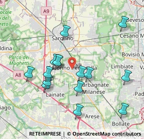 Mappa 21042 Caronno Pertusella VA, Italia (3.77467)