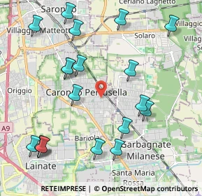 Mappa Via D. E. Uboldi, 21042 Caronno Pertusella VA, Italia (2.39)