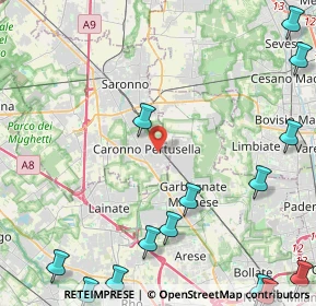 Mappa Via D. E. Uboldi, 21042 Caronno Pertusella VA, Italia (7.11176)
