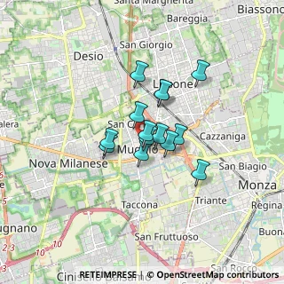 Mappa Via Baruso, 20835 Muggiò MB, Italia (1.06286)