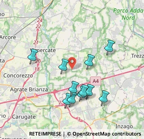 Mappa Via Burago, 20876 Burago di Molgora MB, Italia (3.51)