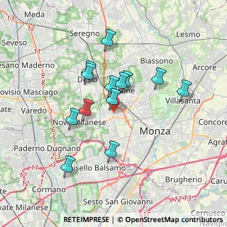Mappa Via Nazario Sauro, 20835 Muggiò MB, Italia (3.08308)