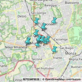 Mappa Via Nazario Sauro, 20835 Muggiò MB, Italia (1.06786)