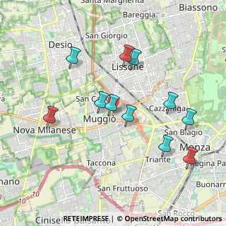 Mappa Via Nazario Sauro, 20835 Muggiò MB, Italia (1.89273)