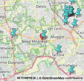 Mappa Via Giacomo Leopardi, 20834 Nova milanese MB, Italia (3.02625)