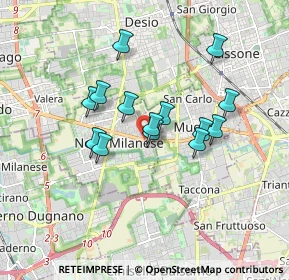 Mappa Via Giacomo Leopardi, 20834 Nova milanese MB, Italia (1.38571)