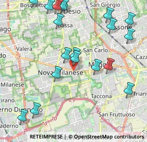 Mappa Via Giacomo Leopardi, 20834 Nova milanese MB, Italia (2.47842)