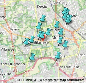 Mappa Via Giacomo Leopardi, 20834 Nova milanese MB, Italia (1.825)