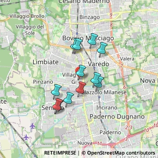 Mappa Via Eugenio Curiel, 20812 Limbiate MB, Italia (1.44583)