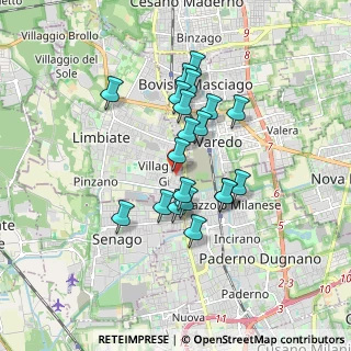 Mappa Via Eugenio Curiel, 20812 Limbiate MB, Italia (1.412)