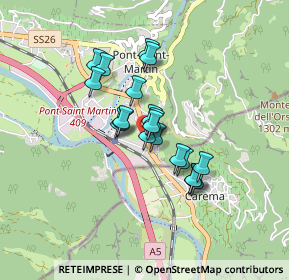 Mappa Via Nazionale per Carema, 11026 Pont-saint-martin AO, Italia (0.6)