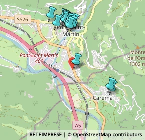 Mappa Via Nazionale per Carema, 11026 Pont-saint-martin AO, Italia (1.0895)