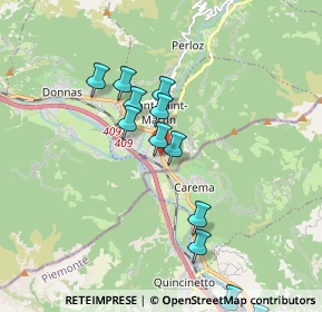 Mappa Via Nazionale per Carema, 11026 Pont-saint-martin AO, Italia (2.07385)