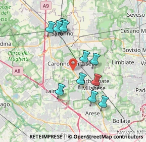 Mappa Viale Cinque Giornate, 21042 Caronno Pertusella VA, Italia (3.39)