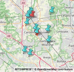 Mappa Viale Cinque Giornate, 21042 Caronno Pertusella VA, Italia (3.39167)