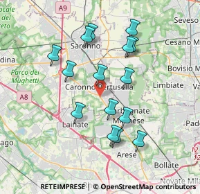 Mappa Viale V Giornate, 21042 Caronno Pertusella VA, Italia (3.41867)