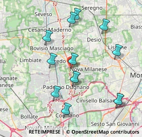 Mappa Via Privata Industrie, 20834 Nova milanese MB, Italia (4.02077)