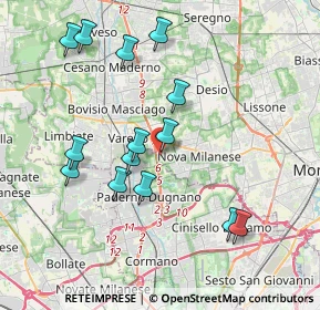 Mappa Via Privata Industrie, 20834 Nova milanese MB, Italia (3.83429)