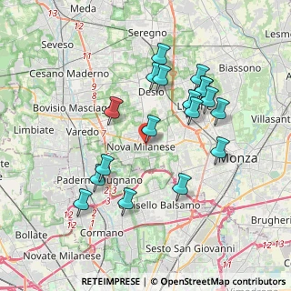Mappa Via S. Michele al Carso, 20834 Nova Milanese MB, Italia (3.61333)