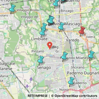 Mappa Via Leone Tolstoi, 20814 Limbiate MB, Italia (2.77063)