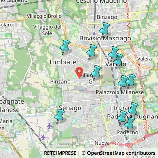 Mappa Via Leone Tolstoi, 20814 Limbiate MB, Italia (2.38333)