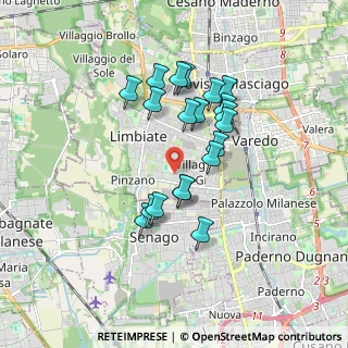 Mappa Via Leone Tolstoi, 20814 Limbiate MB, Italia (1.4815)