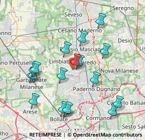 Mappa Via Carlo Goldoni, 20812 Limbiate MB, Italia (3.95722)