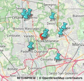 Mappa Piazza Salvo D'Acquisto, 20834 Nova Milanese MB, Italia (3.59167)