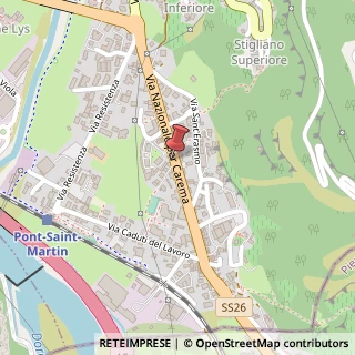 Mappa Via Nazionale, 26, 11026 Pont-Saint-Martin, Aosta (Valle d'Aosta)