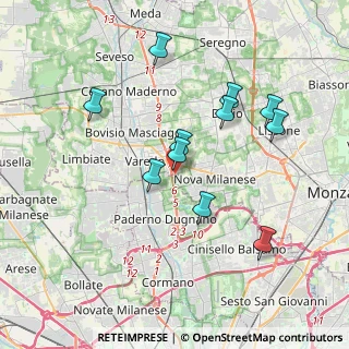 Mappa Paderno Dugnano, 20814 Varedo MB, Italia (3.45636)