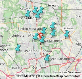 Mappa Paderno Dugnano, 20814 Varedo MB, Italia (3.315)