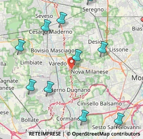 Mappa Paderno Dugnano, 20814 Varedo MB, Italia (5.37273)