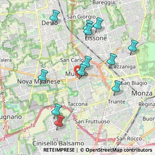 Mappa Via Santa Elisabetta, 20053 Muggiò MB, Italia (2.17917)