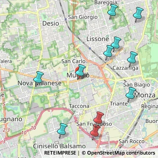 Mappa Via Santa Elisabetta, 20053 Muggiò MB, Italia (2.71727)