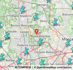 Mappa Piazza Don Carlo Gnocchi, 20834 Nova Milanese MB, Italia (7.1325)