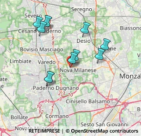 Mappa Via Fratelli Rosselli, 20834 Nova Milanese MB, Italia (3.45273)