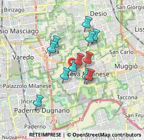 Mappa Via Fratelli Rosselli, 20834 Nova Milanese MB, Italia (1.285)