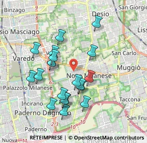 Mappa Via Fratelli Rosselli, 20834 Nova Milanese MB, Italia (1.7255)
