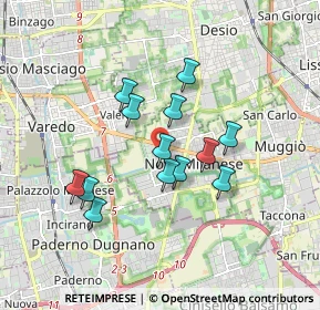 Mappa Via Fratelli Rosselli, 20834 Nova Milanese MB, Italia (1.42692)