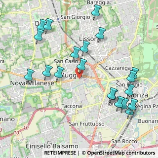Mappa Via Michelangelo Buonarroti, 20835 Muggiò MB, Italia (2.405)