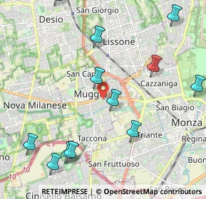 Mappa Via Michelangelo Buonarroti, 20835 Muggiò MB, Italia (2.54833)