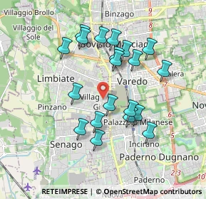 Mappa Via Silvio Pellico, 20812 Limbiate MB, Italia (1.6665)