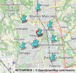 Mappa Via Silvio Pellico, 20812 Limbiate MB, Italia (1.58455)