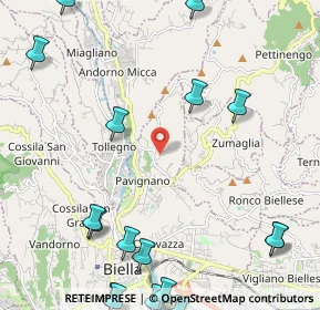 Mappa Strada Cantone Ostocco, 13818 Tollegno BI, Italia (3.3705)