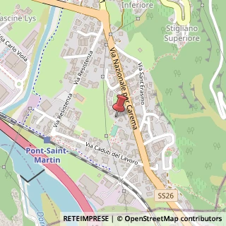 Mappa Via Nazionale, 34, 11026 Pont-Saint-Martin, Aosta (Valle d'Aosta)